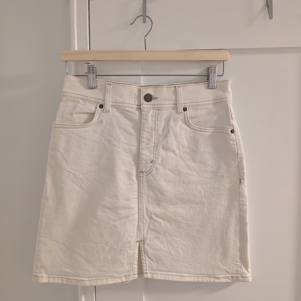 & Other Stories Cream Denim Skirt